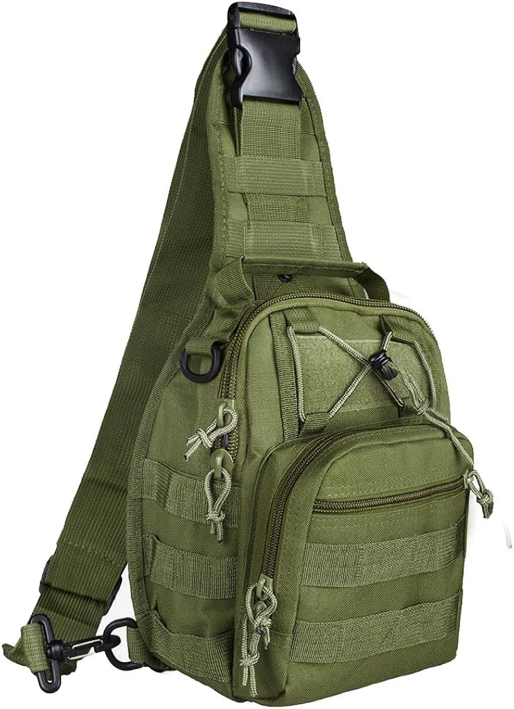 Qcute Oxford Fabric Multifunctional Unisex Chest Shoulder Satchel Bag,Tactical Sling Pack/Camping Shoulder Pack,Fit for iPod, iPad,iPhone 6 6Plus,MP3,S6 Android Smart Phone (Army green) : Sports & Outdoors