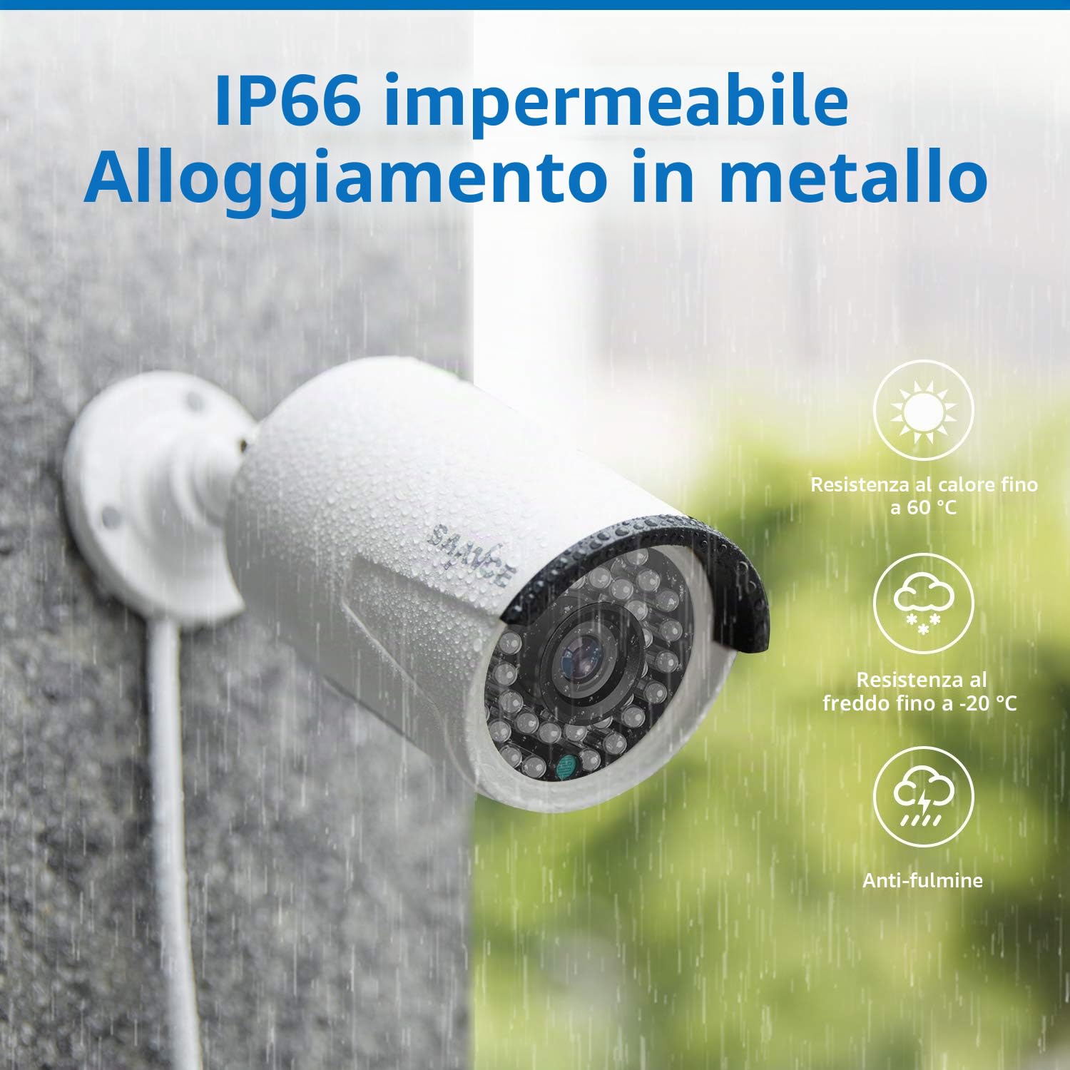 SANNCE Kit Videosorveglianza Esterno PoE 5MP, 4 Telecamere Bullet da Esterno IP 5MP + NVR 8 Canali 4K Senza HDD, Rilevamento di Persone, Audio Bidirezionale, Visione Notturna 30m, IP66 Impermeabile
