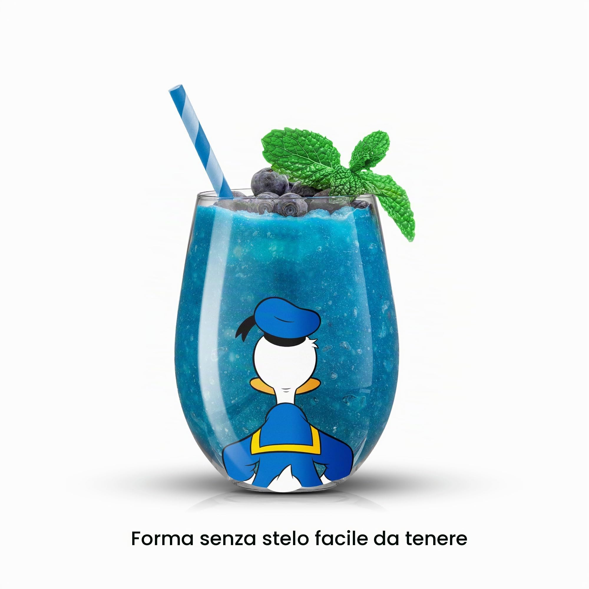 JoyJolt Disney Mickey Mouse Squad - Set di 4 Bicchieri da Vino Senza Stelo da 450 ml - Regali Disney