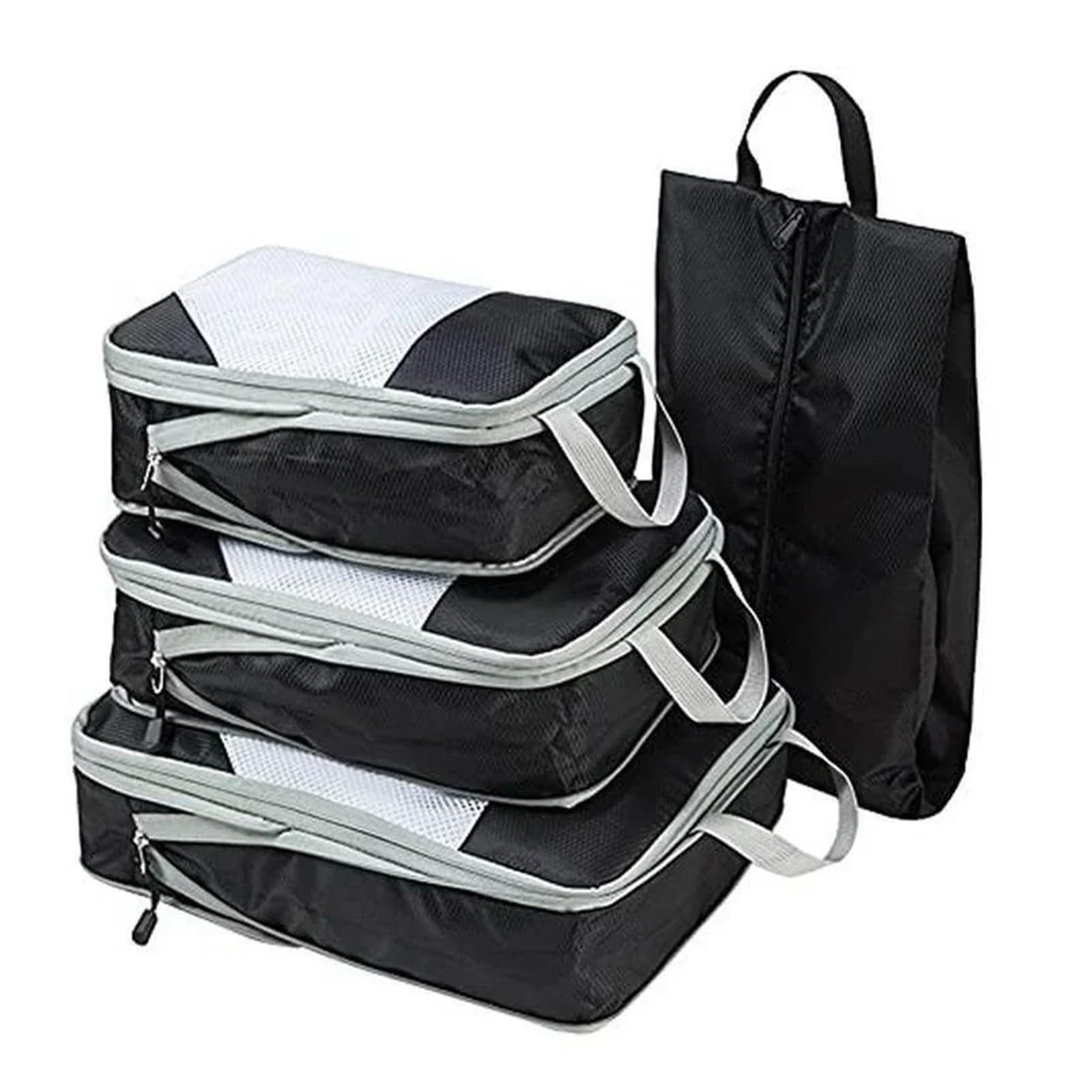 Juego de organizadores de equipaje Cubos de compresión for embalaje, bolsas de almacenamiento de viaje, bolsas de malla for ropa interior y zapatos.
