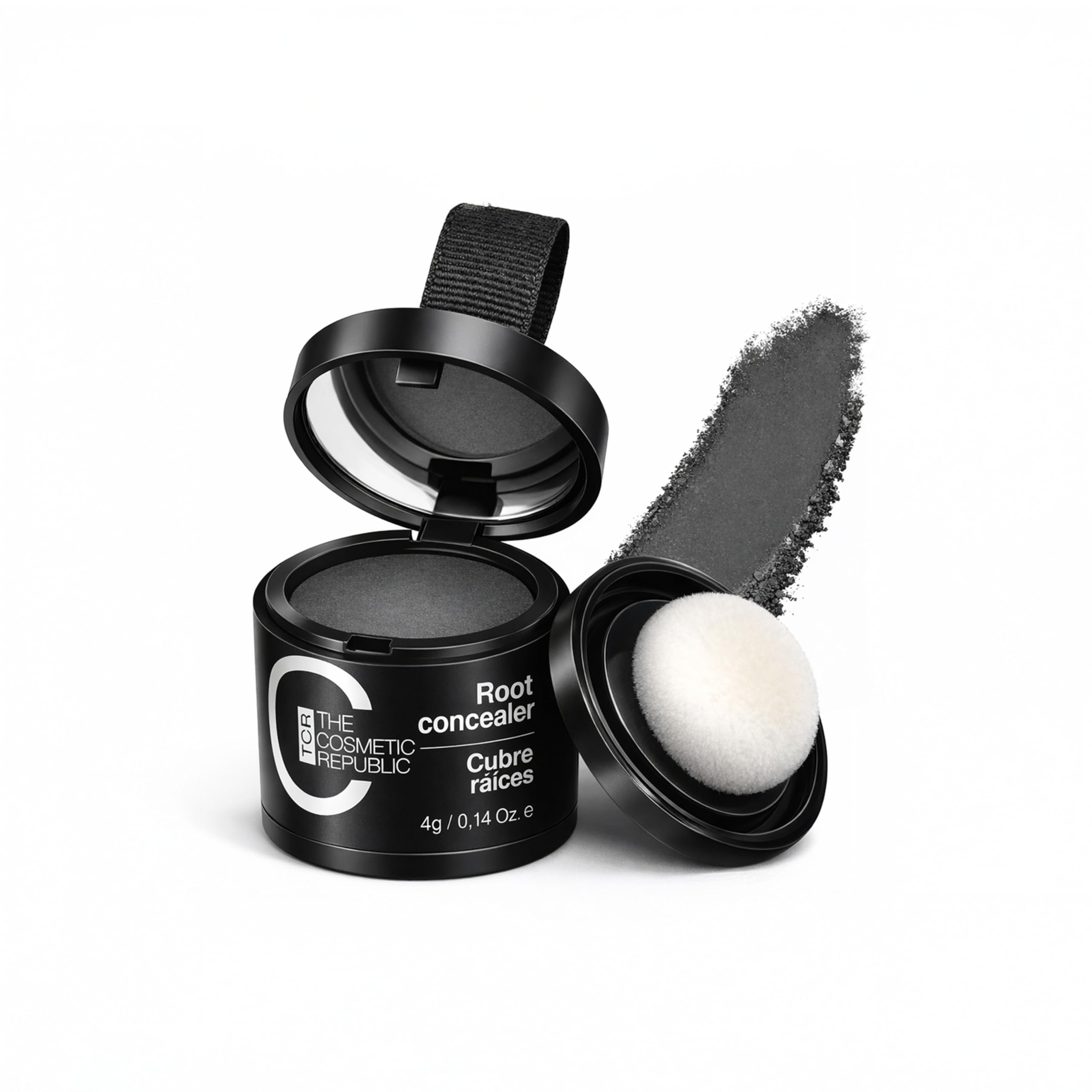 Polvos Pelo Hombre - Cubre Canas Mujer - Retocador de Canas y Raices - Corrector Capilar THE COSMETIC REPUBLIC - Tono Castaño Medio