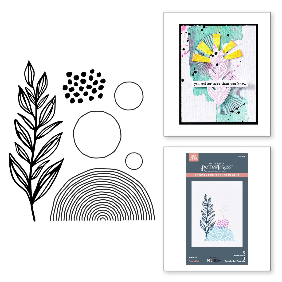 Spellbinders Flourishing BetterPress Plates from The Modern Botanicals Collection by Dina Wakley