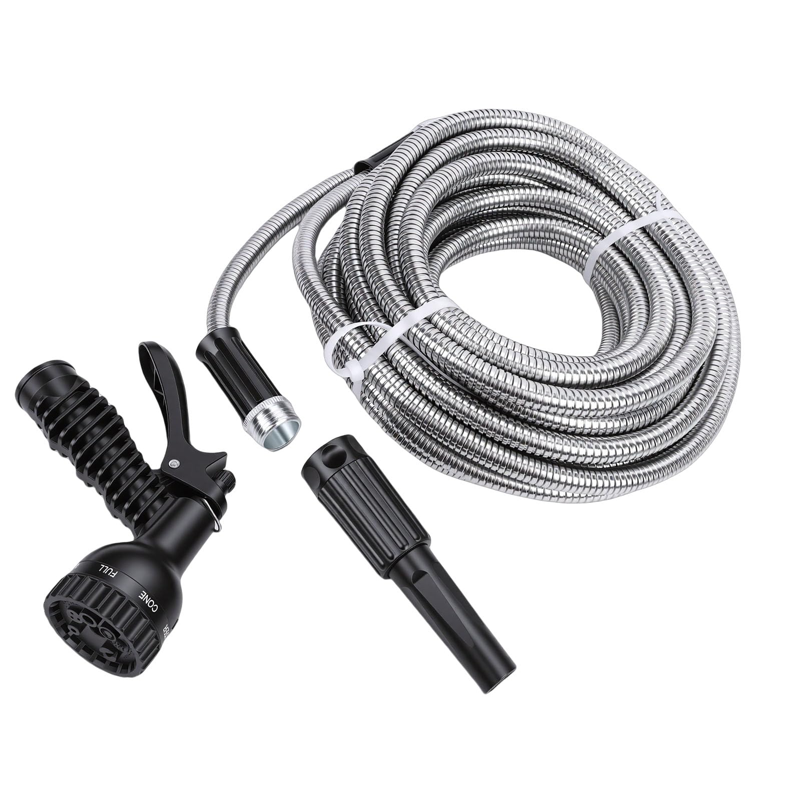 Ausla Tubo Flessibile da Giardino Retrattile Tubo Flessibile per Acqua in Acciaio Inossidabile 50FT con Ugello Spruzzatore Retrattile Automatico per Lavaggio Auto Cortile Prato Patio