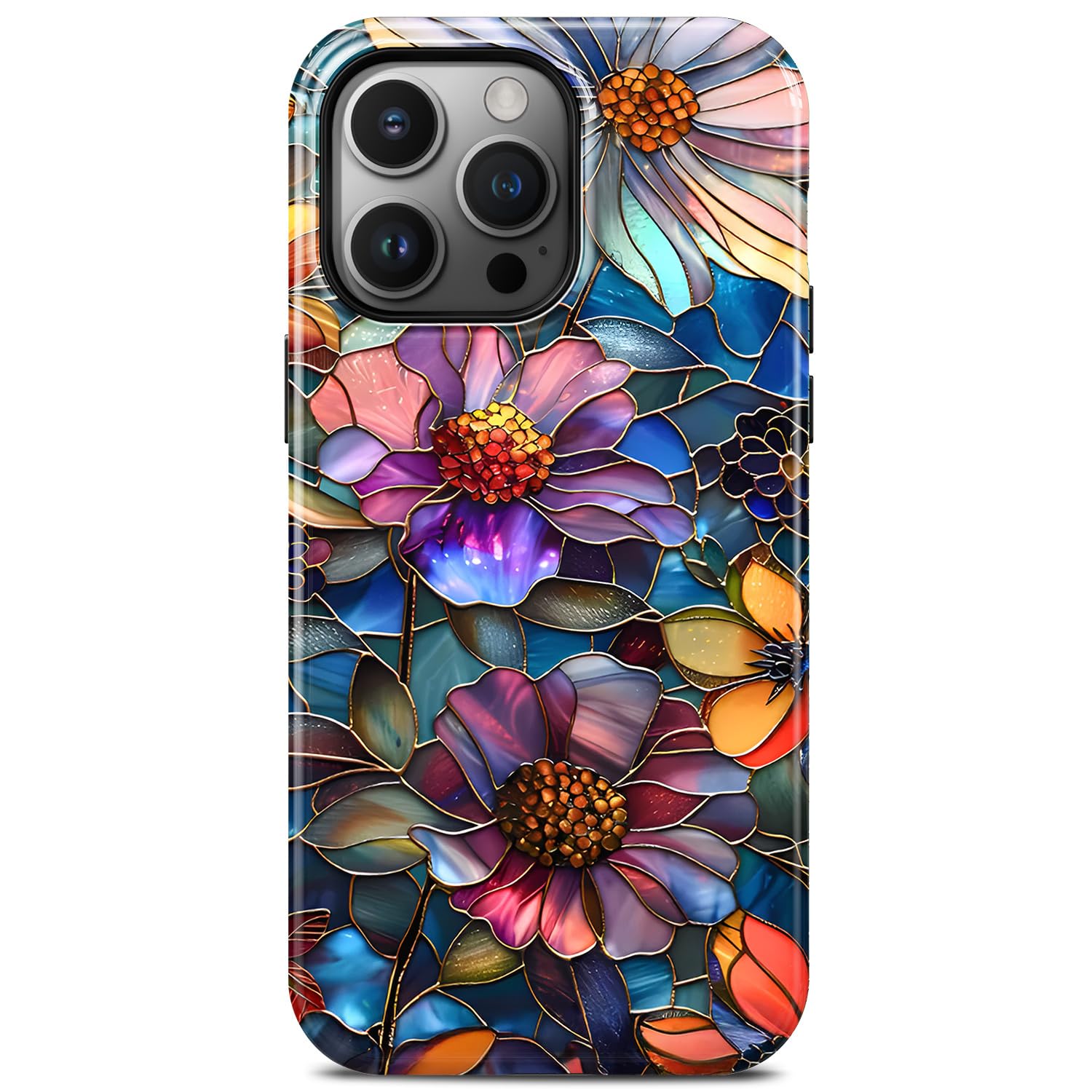 Coque MagSafe iPhone 14 Pro Max fleur bleue à fixation magnétique - 8