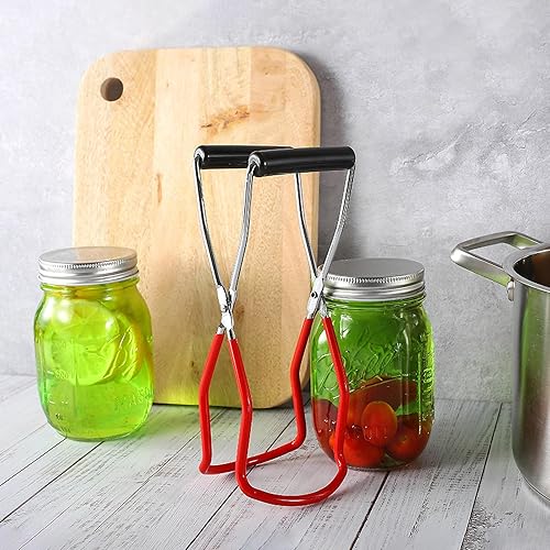 Miniatura 6 de Pinzas elevadoras de tarros de conservas, elevador de tarros de conservas de acero inoxidable antideslizante con mango de agarre seguro para tarros