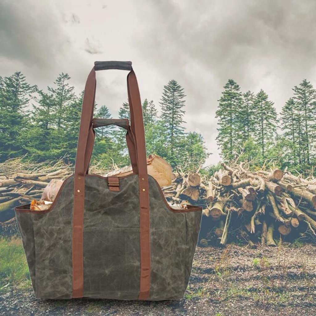 Borsa portalegna Biglietto da Legna da ardere di Tela Tote Bag Cesto di Trasporto da Camino da Camino in Tela per Camino in Feltro