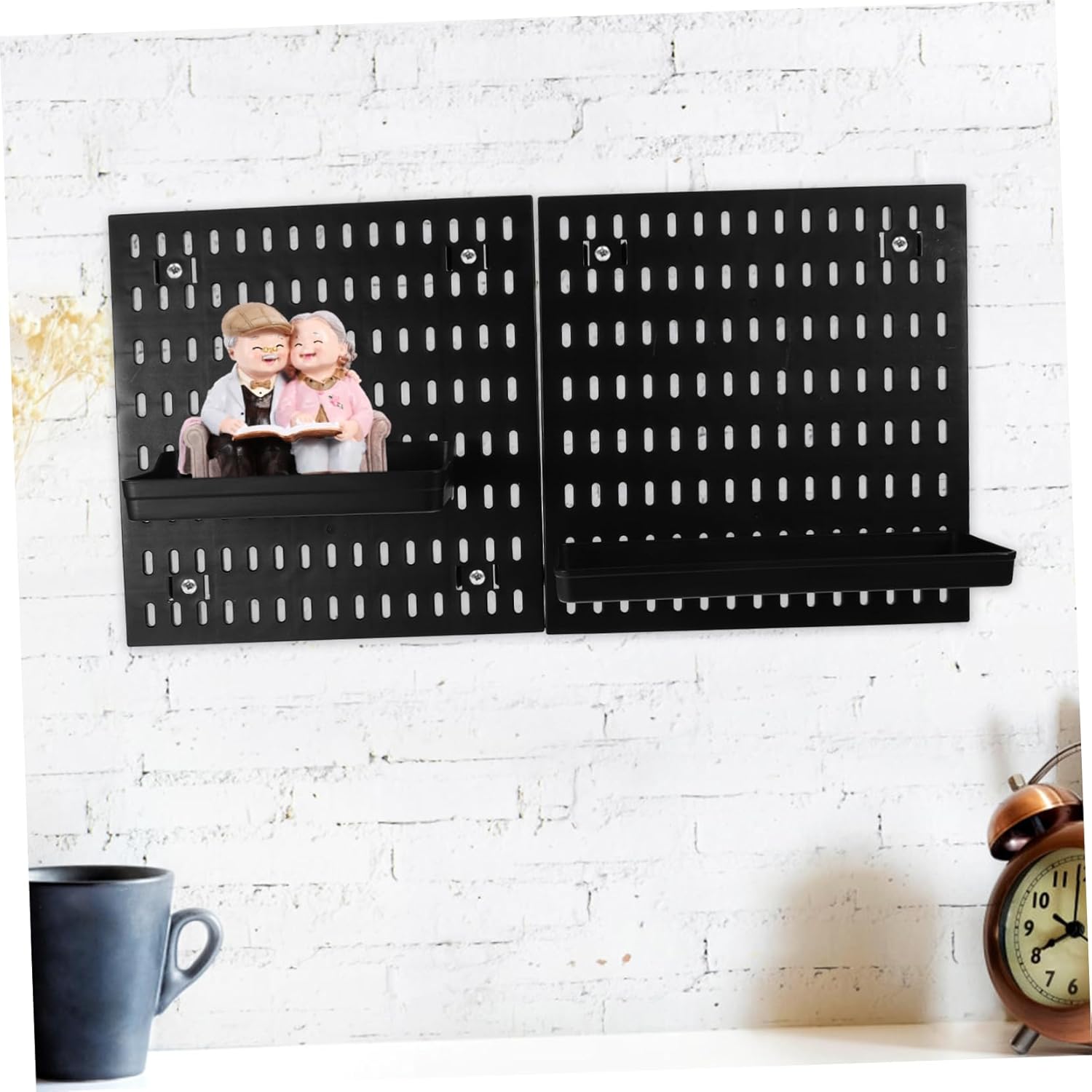 Cabilock Garage Organizer Wall Mount 1 Set Pegboard Hooks Kitchen Bathroom Storage No Drilling
