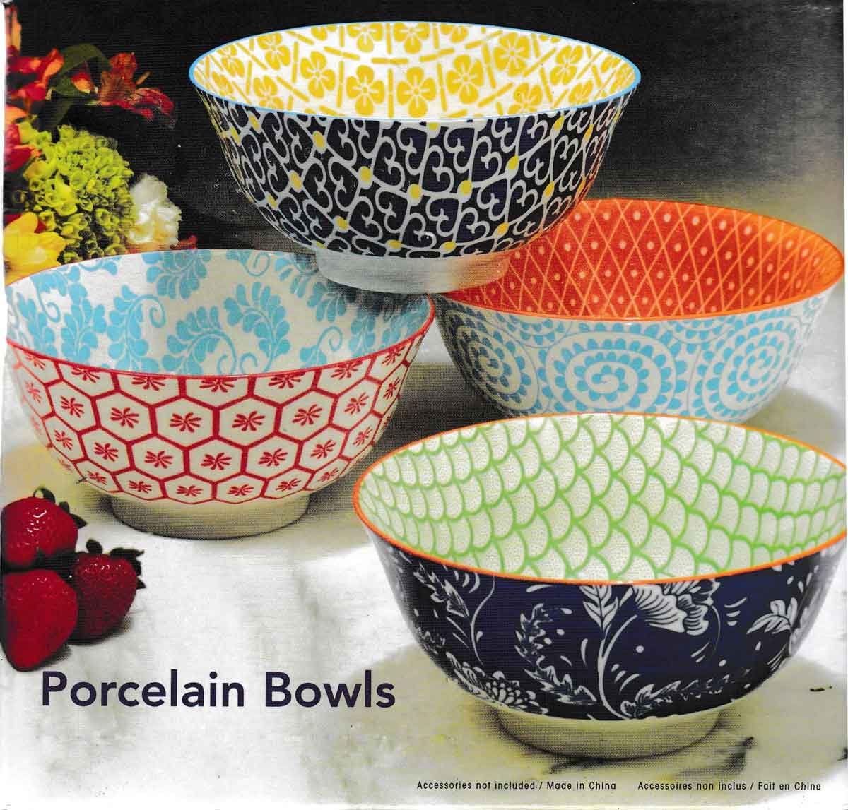 Niob Set Of 4 Mix and Match All Purpose Porcelain Bowls