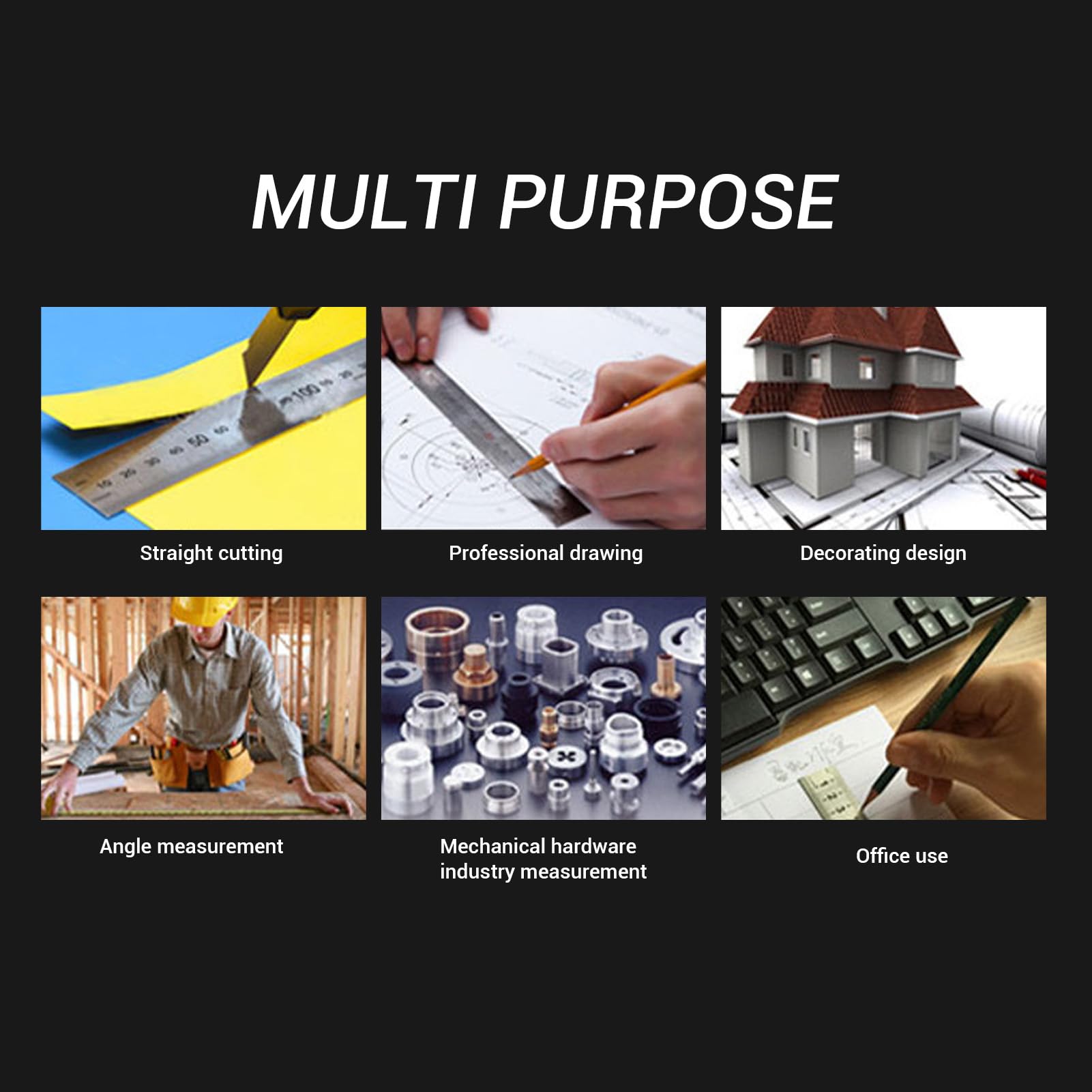 Aluminum Alloy Rafter Square Carpenter Ruler 30cm Woodworking Tool for Carpentry