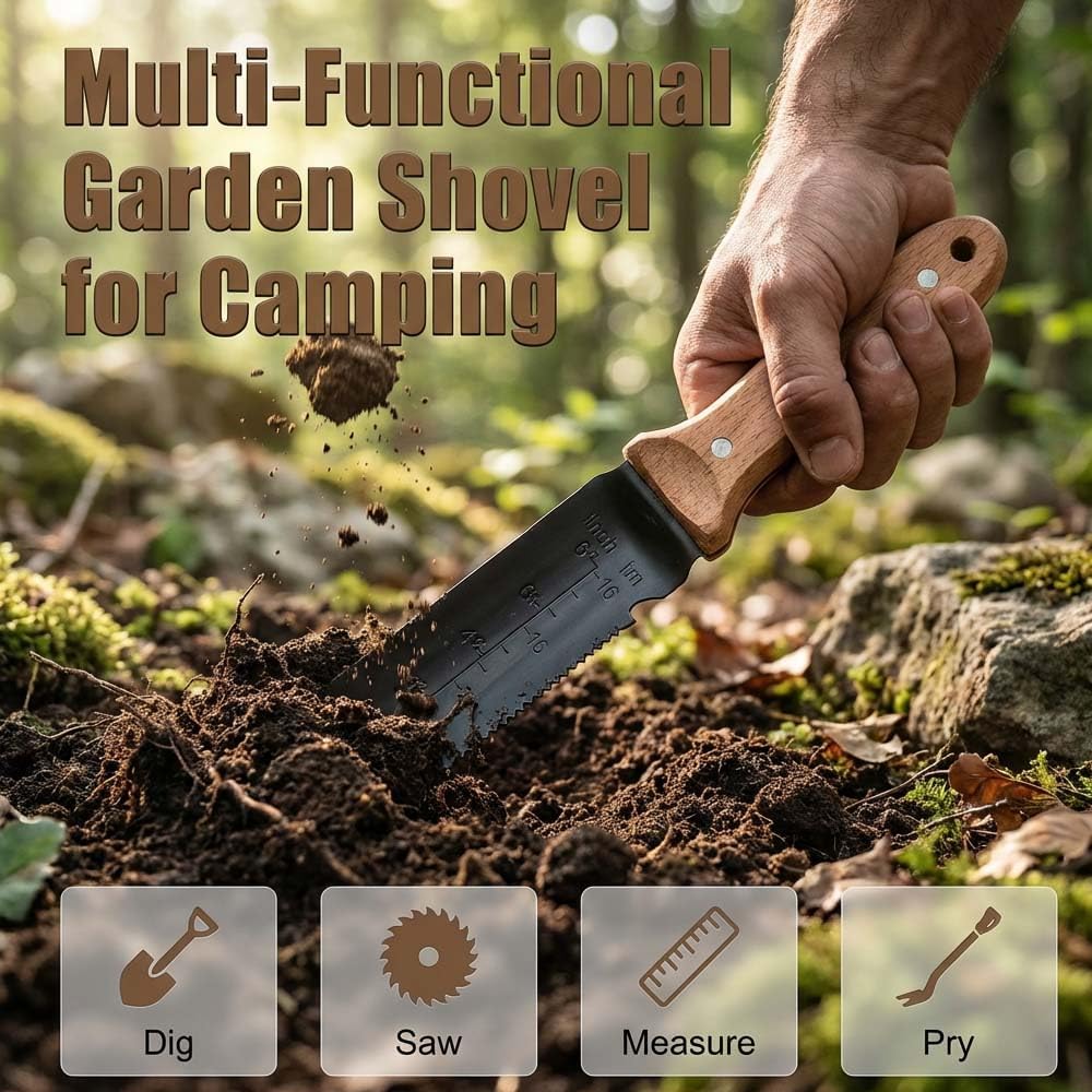Garden Knife,Garden Tools with Sheath,Multi-Purpose Gardening Tool for Planting,Weeding,Digging, and Cultivating (A)