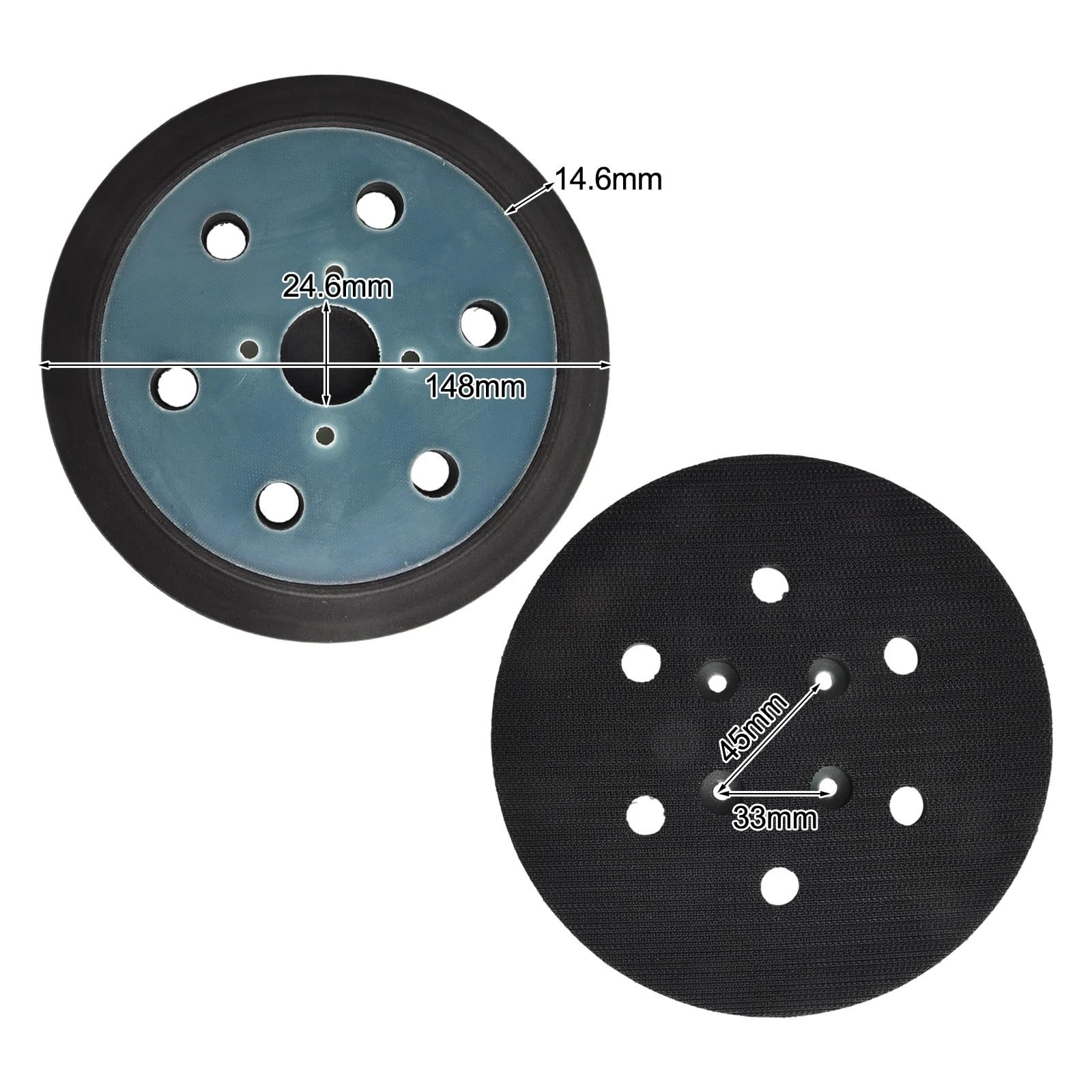 Patins de support 3 pièces 148mm 6 pouces patin ponceuse 8 trous