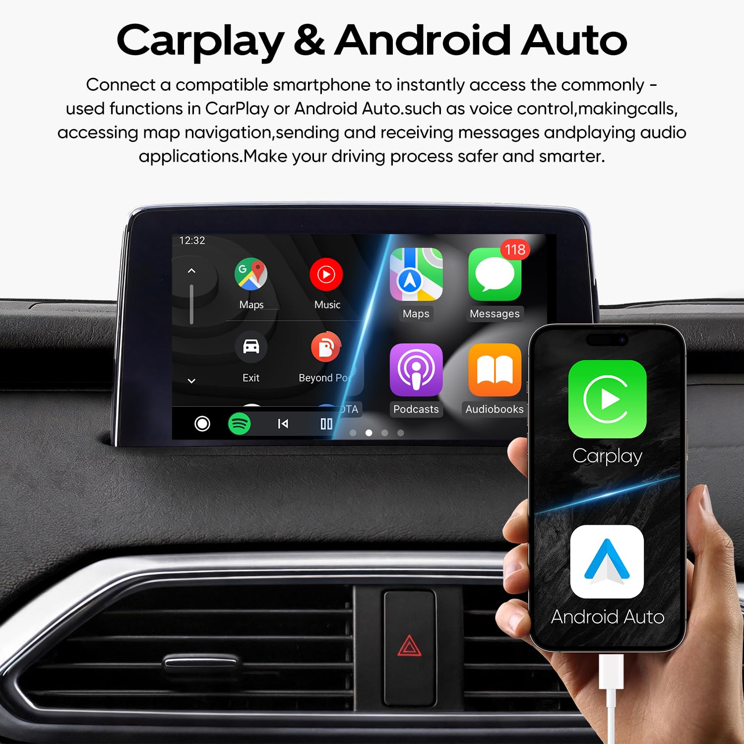 android勢 Mazda Apple CarPlay & Android Auto Retrofit Kit (2025 Upgrade
