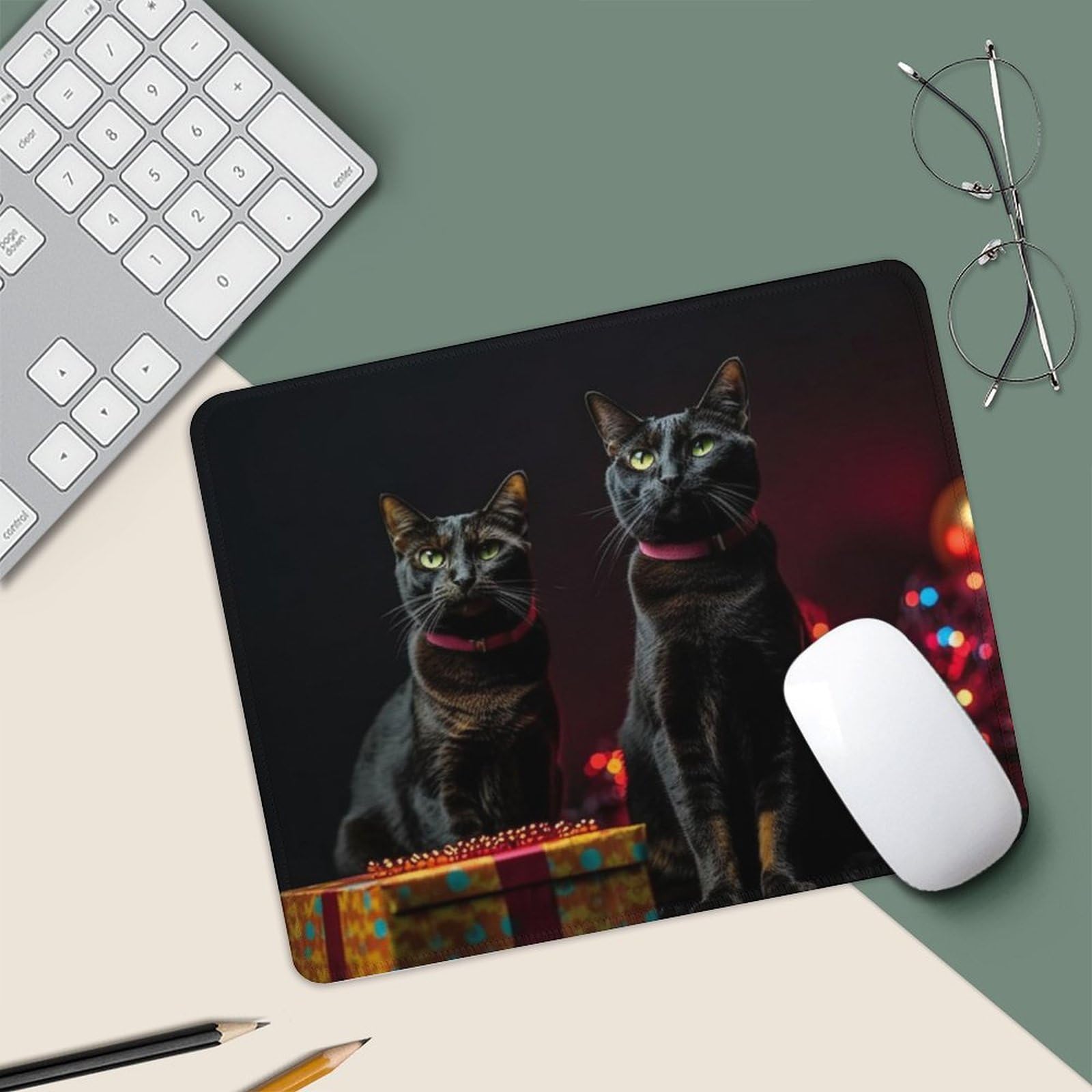 Alfombrilla De Ratón Antidlizante Con Base De Goma Para Gaming, Alfombrilla De Ratón Con Diseño De Gato Confuso, Accorios De Decoración Para Oficina, Ordenador Y Critorio - AliExprs