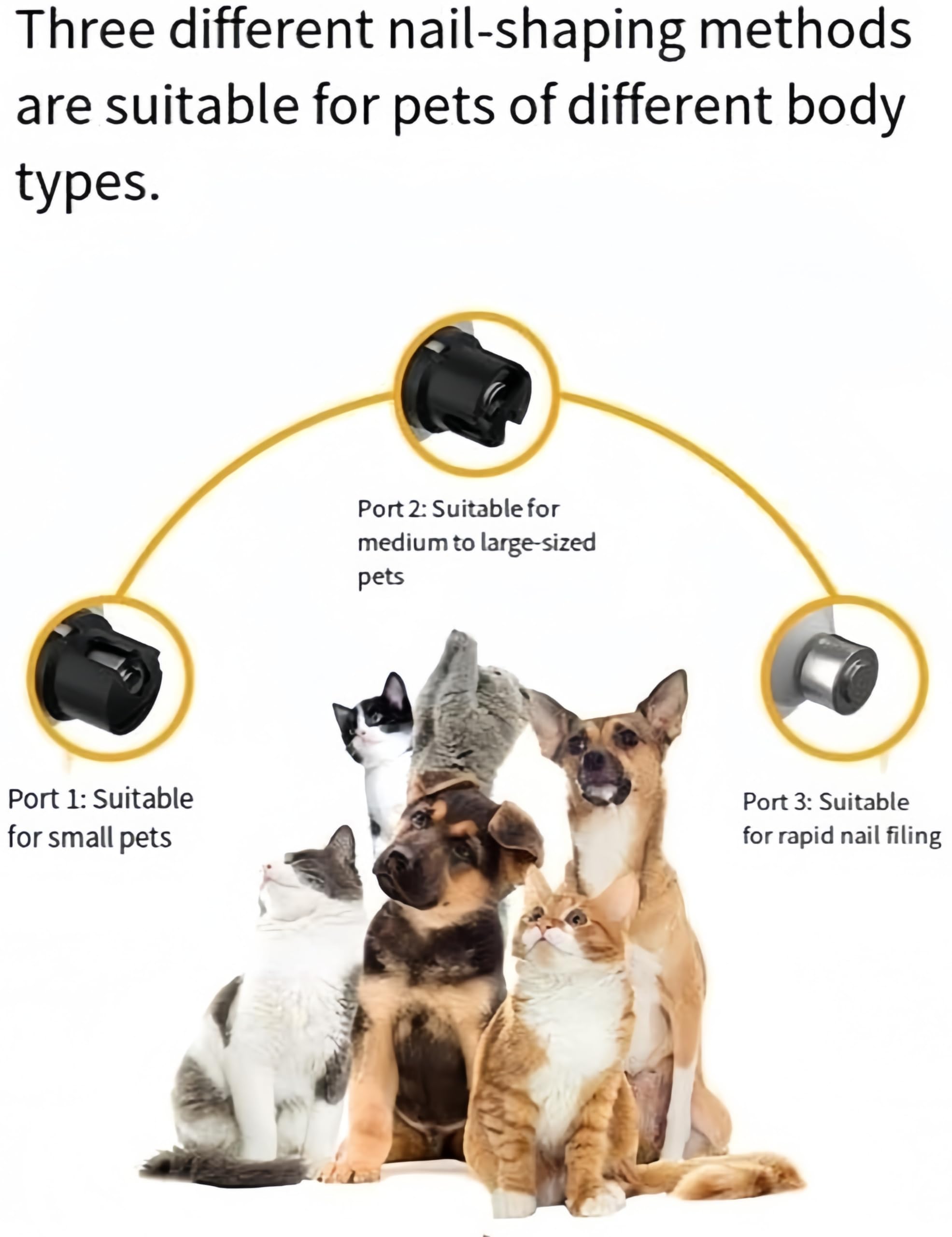 Lima per unghie a LED con 3 impostazioni di velocità, smerigliatrice per unghie delicate, strumento sicuro per toelettatura per artigli spessi e sensibili per animali domestici, cani, gatti, cani, per