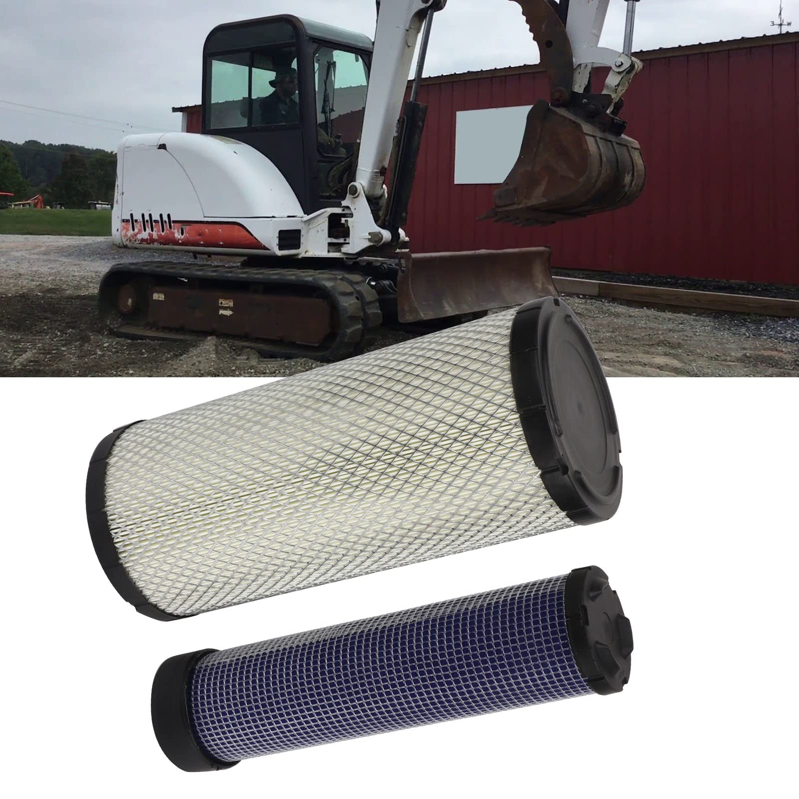 Conjunto de Filtro de Aire de 2 PCS 108‑3814 Reemplazo del Filtro de Combustible del Motor Exterior para 337D 337G 341D 341G 435 ZHS E45 E50 Excavadores