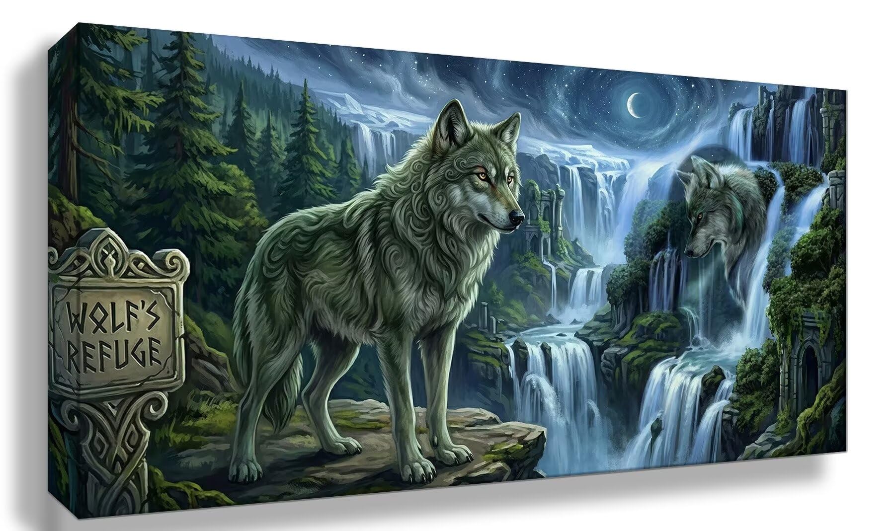 Diamond Painting Lupo Diamond Painting Kit Completo XXL Foresta, Passatempo per Adulti Hobby Creativi Adulti Diamantini Crystal Art per Decorazione Della Parete Di Casa, Regalo Donna 50x100cm, Cod-923
