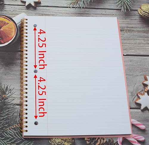 Miniatura 4 de YIKANGHENG Cuaderno de espiral de hojas sueltas desgarrable, 2 unidades, 2 colores, 3 perforaciones, cubierta de plástico duro de 10.5 x 8.27