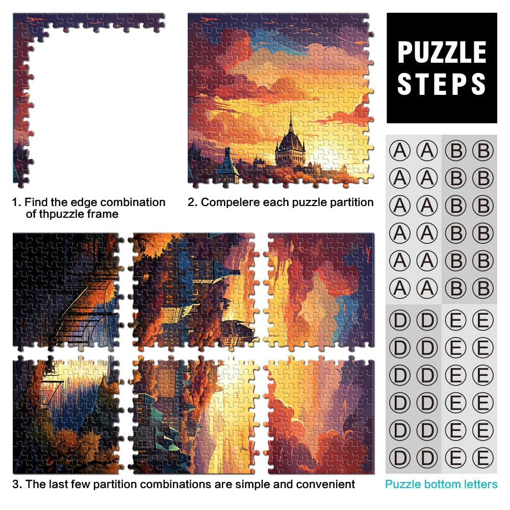 Puzzle per adulti, 2000 pezzi, vecchio Quebec, difficile e stimolante, 27,56 x 39,37 pollici, gioco educativo per compleanno, Natale