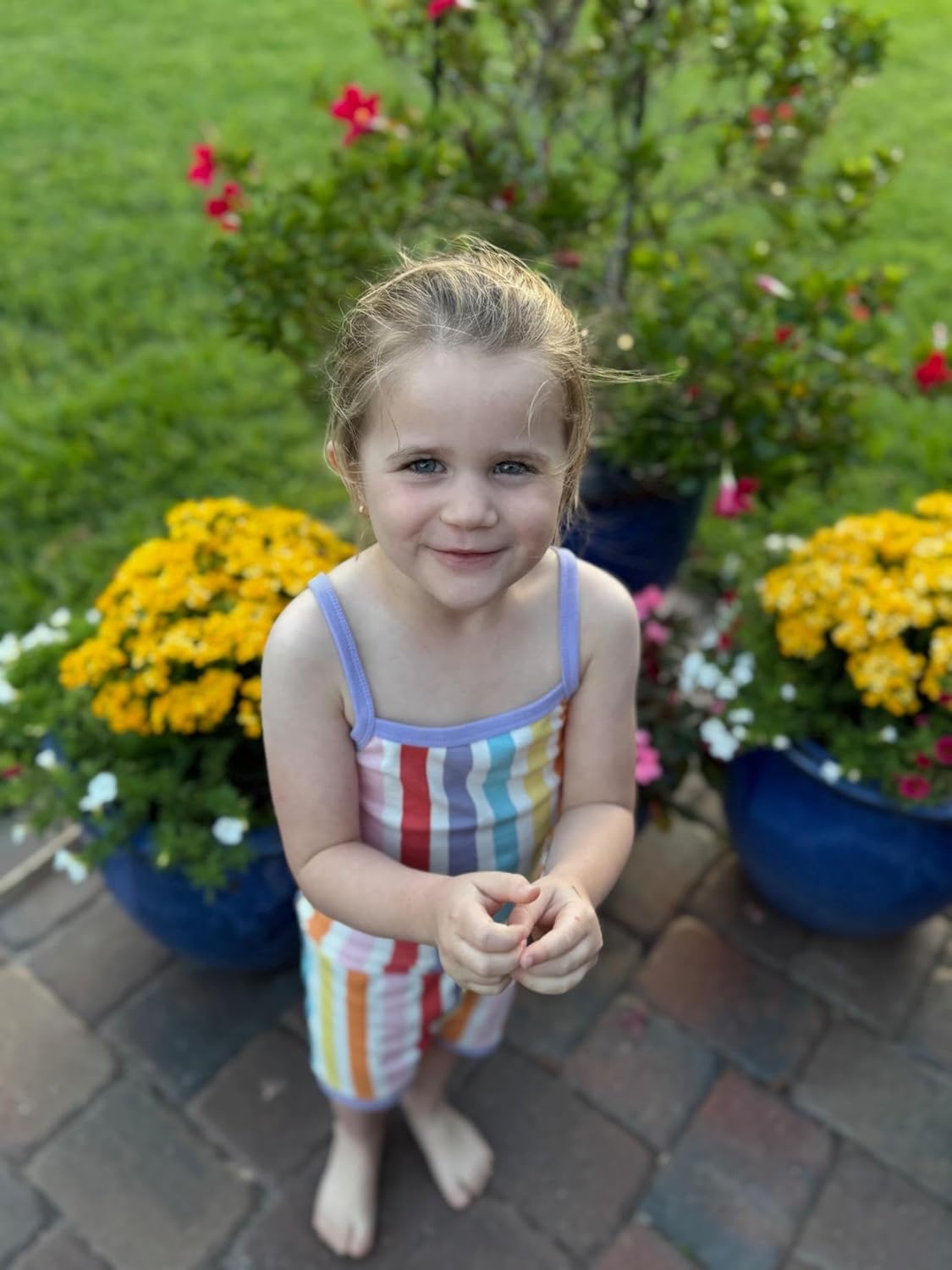 monica + andy Two Piece Spaghetti Tank Pajama Set, 100% Organic Baby Clothes for Girls, Sizes For Kids & Toddlers - Image 2