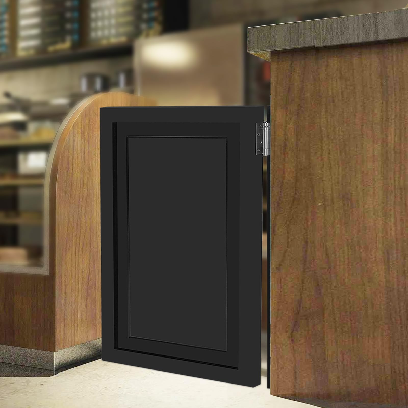 CNCEST Cafe Door Swinging Door Solid Wood Saloon Door Includes Hinges For Kitchen Shop Entrance Partition Pub Painted Finished 35 4x23 6in Black