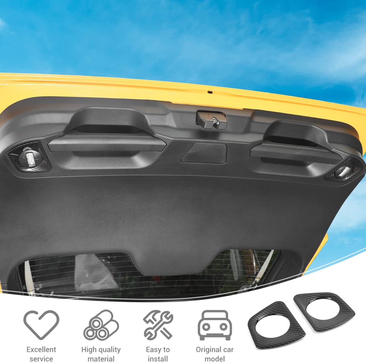 for Bronco Sport Cargo Tailgate Light Cover Trim Fit for Ford Bronco Sport 2021+ Black Carbon Fiber Interior Accessories 2pcs