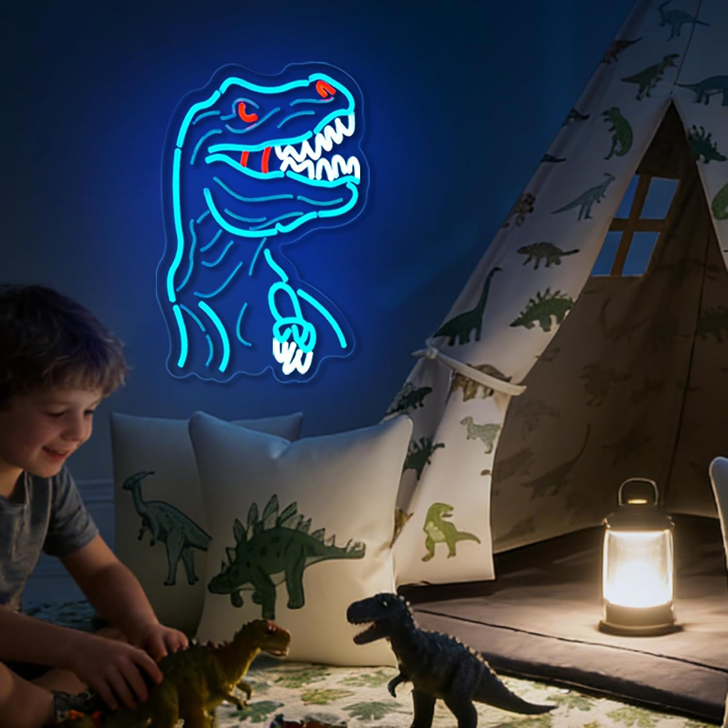 Dinosaur Neon Sign T-REX Neon Sign for Wall Decor Dino USB Dimmable Neon Light Sign for Boys Girls Room Gameroom Holiday Birthday Christmas Gift - Image 7
