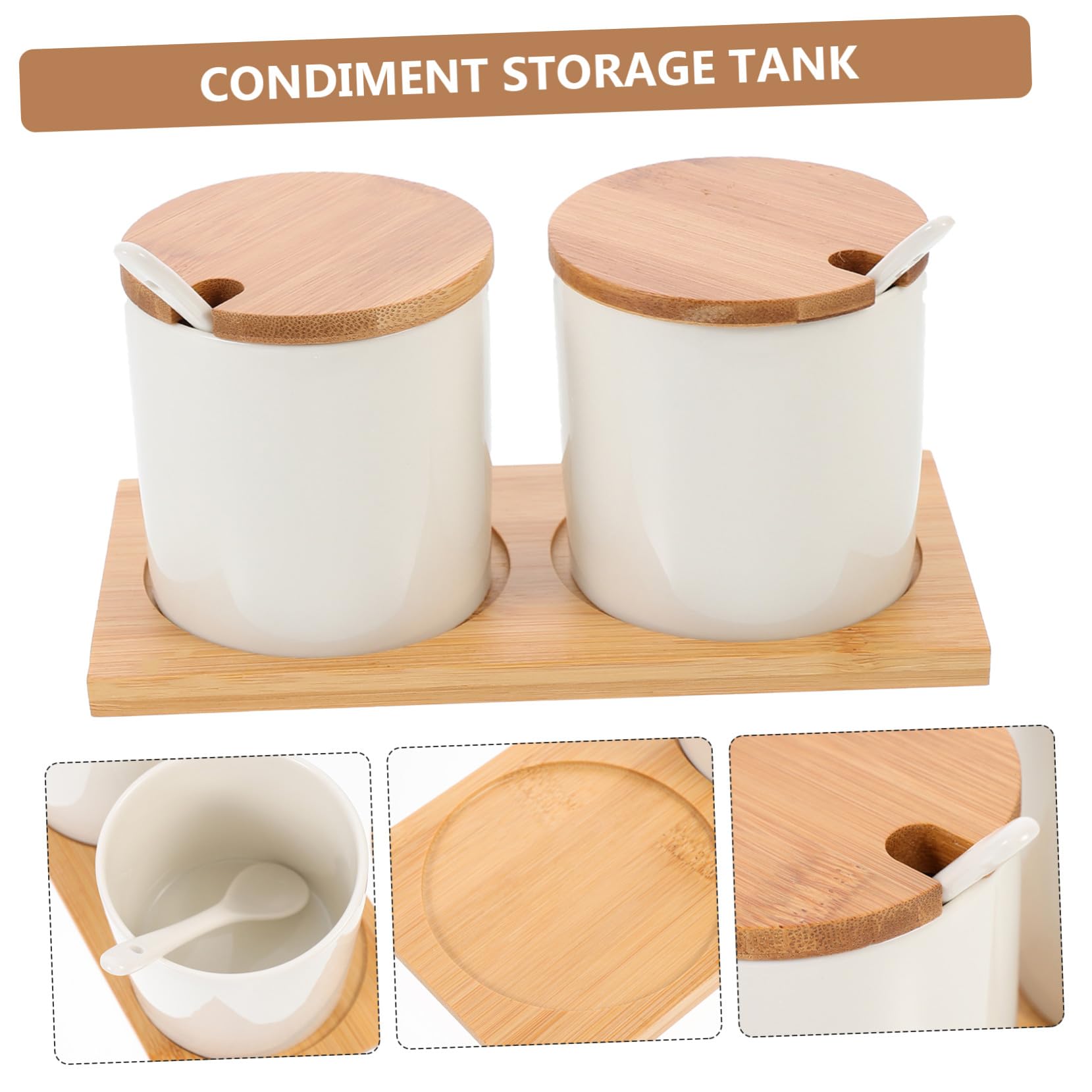 Ciieeo Set di Barattoli Apribile una Mano Resistente ad Alte Temperature in Ceramica Bianca per Spezie per Cucina e Uso Domestico