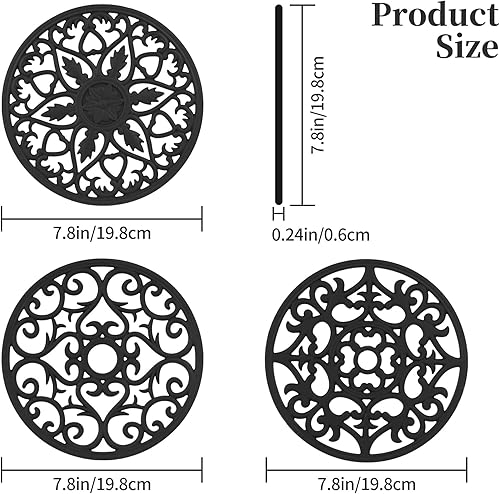 Miniatura 2 de Nstezrne Juego de 6 salvamanteles de silicona para ollas y sartenes calientes, salvamanteles multiusos  Salvamanteles de silicona resistentes al