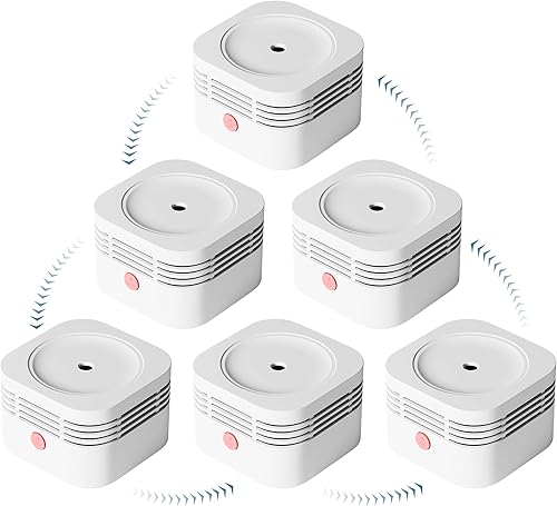 AEGISLINK - Detector de humo, funciona con pilas, detector de humo inalámbrico interconectado, con rango de transmisión de más de 820 pies, S-RF200,