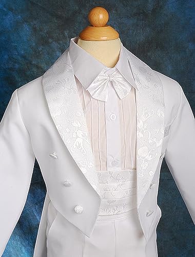 Miniatura 6 de Lito Angels Esmoquin clásico para niños con cola trajes formales traje de boda 5 piezas 001 011