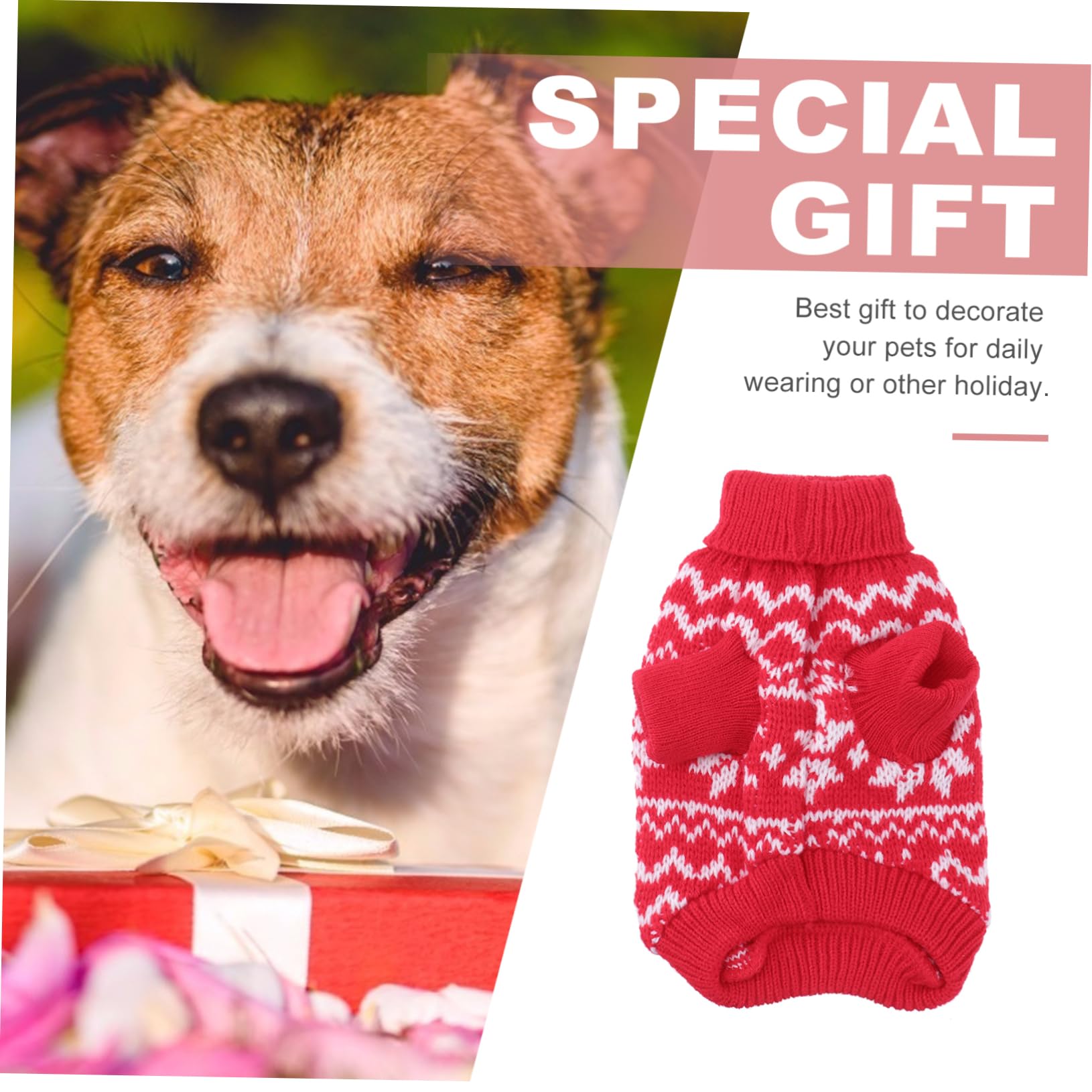 FRCOLOR 2pezzi Maglione per Cani con Motivo Fiocco di Cappotto Invernale per Animali Domestici Abbigliamento Natalizio per Feste Rosso Facile da Indossare e Lavare Materiale Elastico e