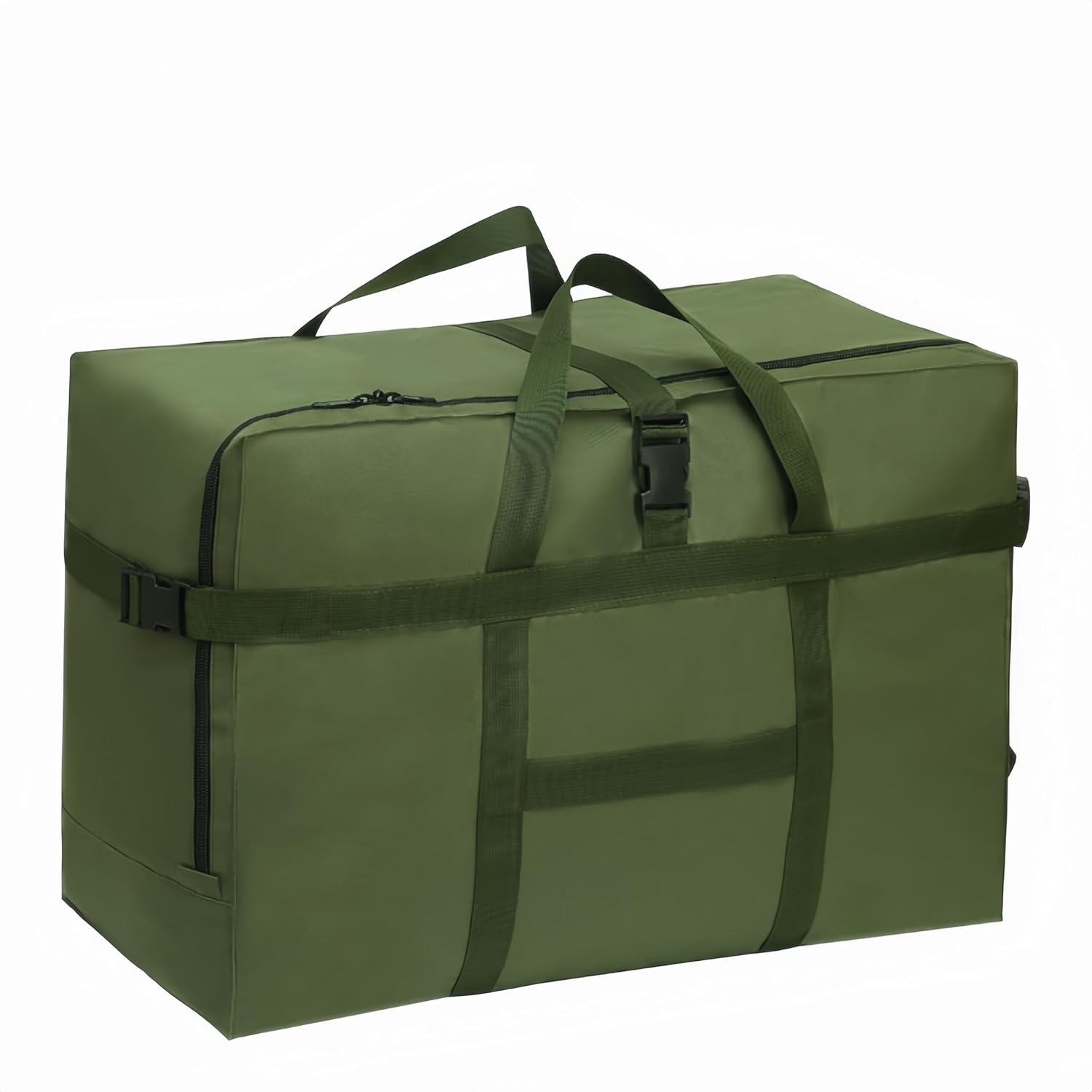 Extra Large Storage Duffle Bag for Travel Waterproof Carry on Weekend Overnight Storage Bag over Luggage for Camping, Moving,shopping (120L-Dark Green)