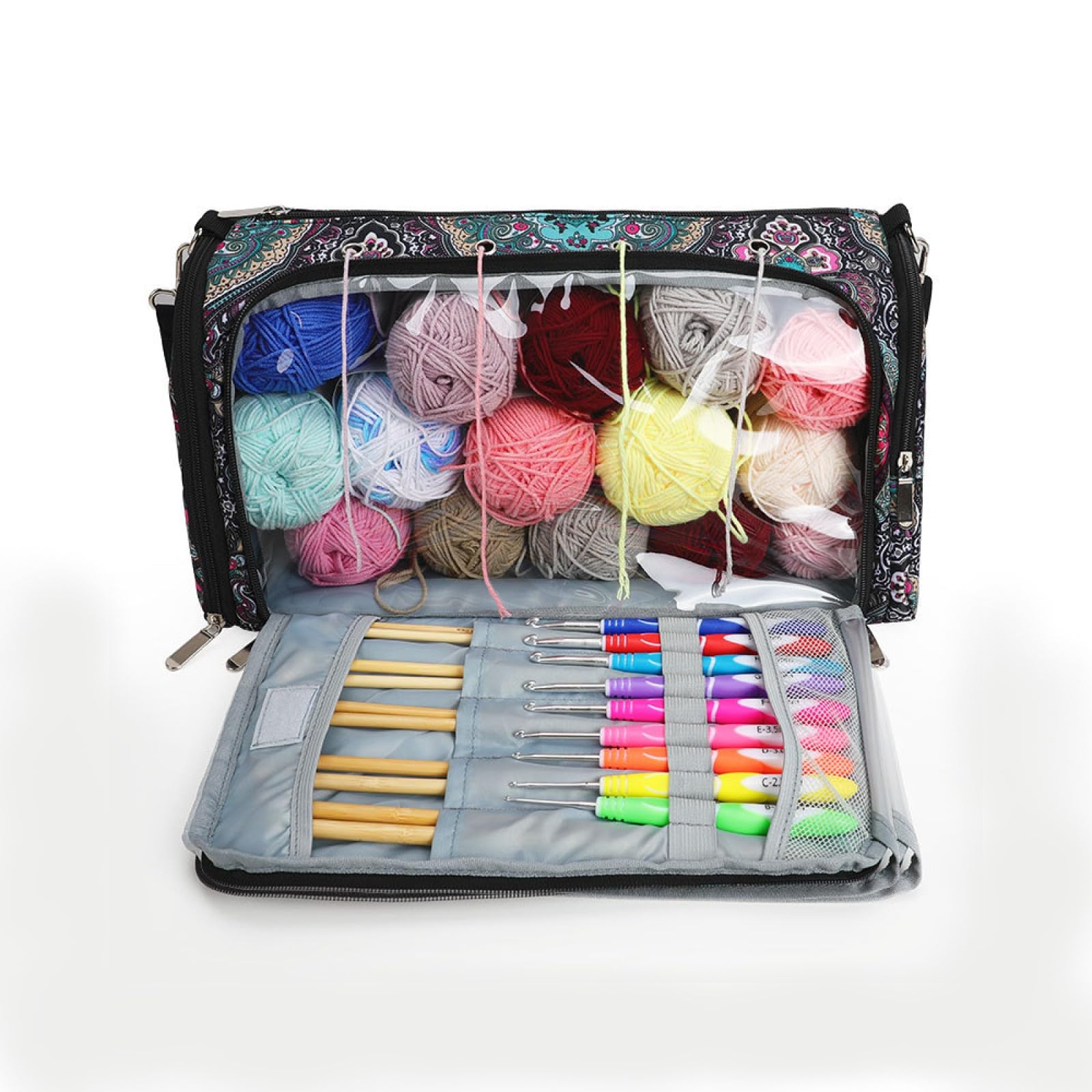 Borsa per filati, organizer per filati, custodia in lana, borsa a maglia, custodia per filati, Borsa per Ricamo in Tessuto Oxford Resistente per Maglieria