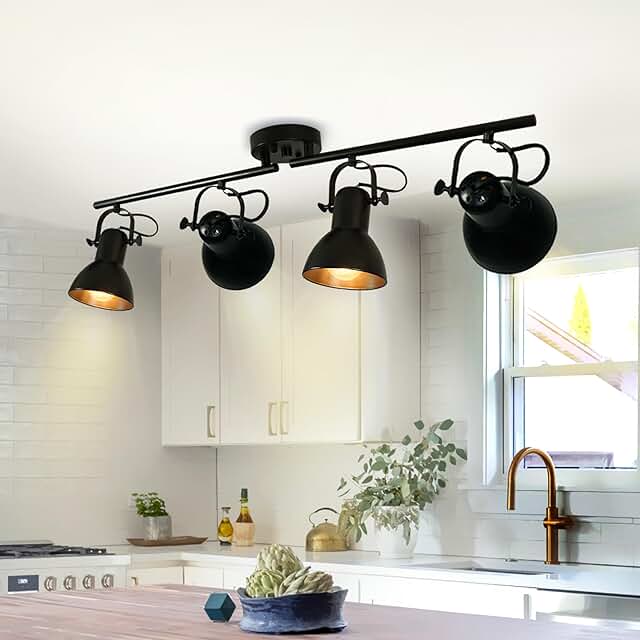 Track Lighting Fixtures Ceiling Black Track Lighting Kitchen Light Fixtu...