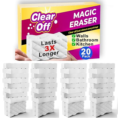 Borradores mágicos para limpieza  Clear Off 10 esponjas de borrador + 10 hojas flexibles para platos y limpieza de baño doméstico, elimina la disponible en Yaxa Costa Rica