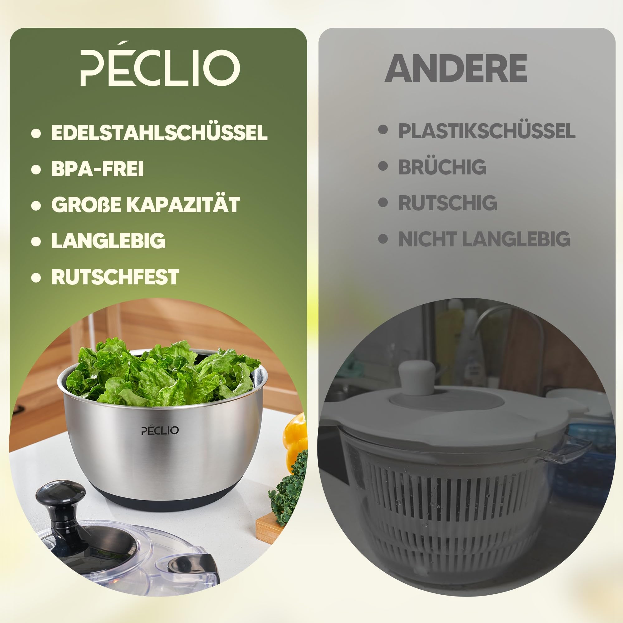 Edelstahl Salatschleuder 5 Liter - Schnell Und Hygienisch Salat Trocknen