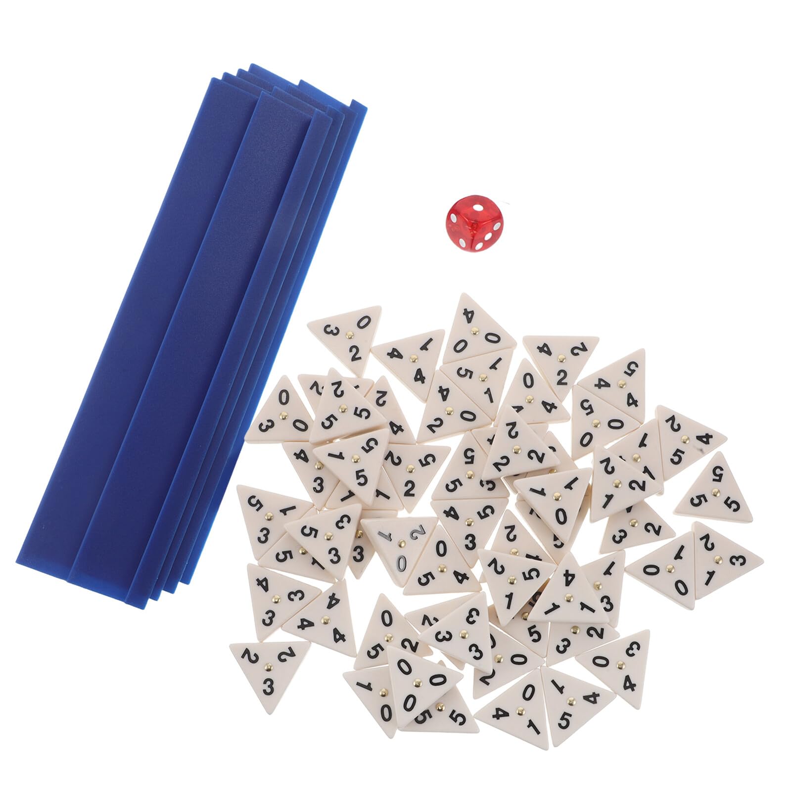 GALPADA Juego de Fichas de Dominó Triangular de Melamina Portátil Estuche de Viaje Piezas Numéricas Claras para Entrenamiento Lógico y Juego Familiar Compacto para Ocio y Estrategia en
