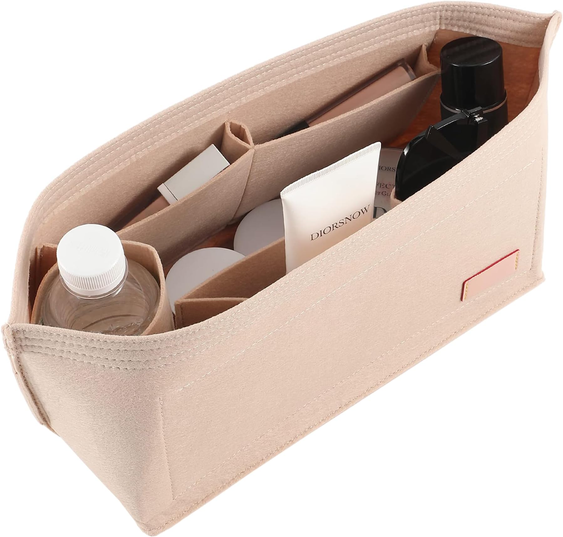 Doxo Purse Organizer Insert Handbag&Tote Felt Bag Fits for Speedy 30 and Neverfull MM(Beige-L)