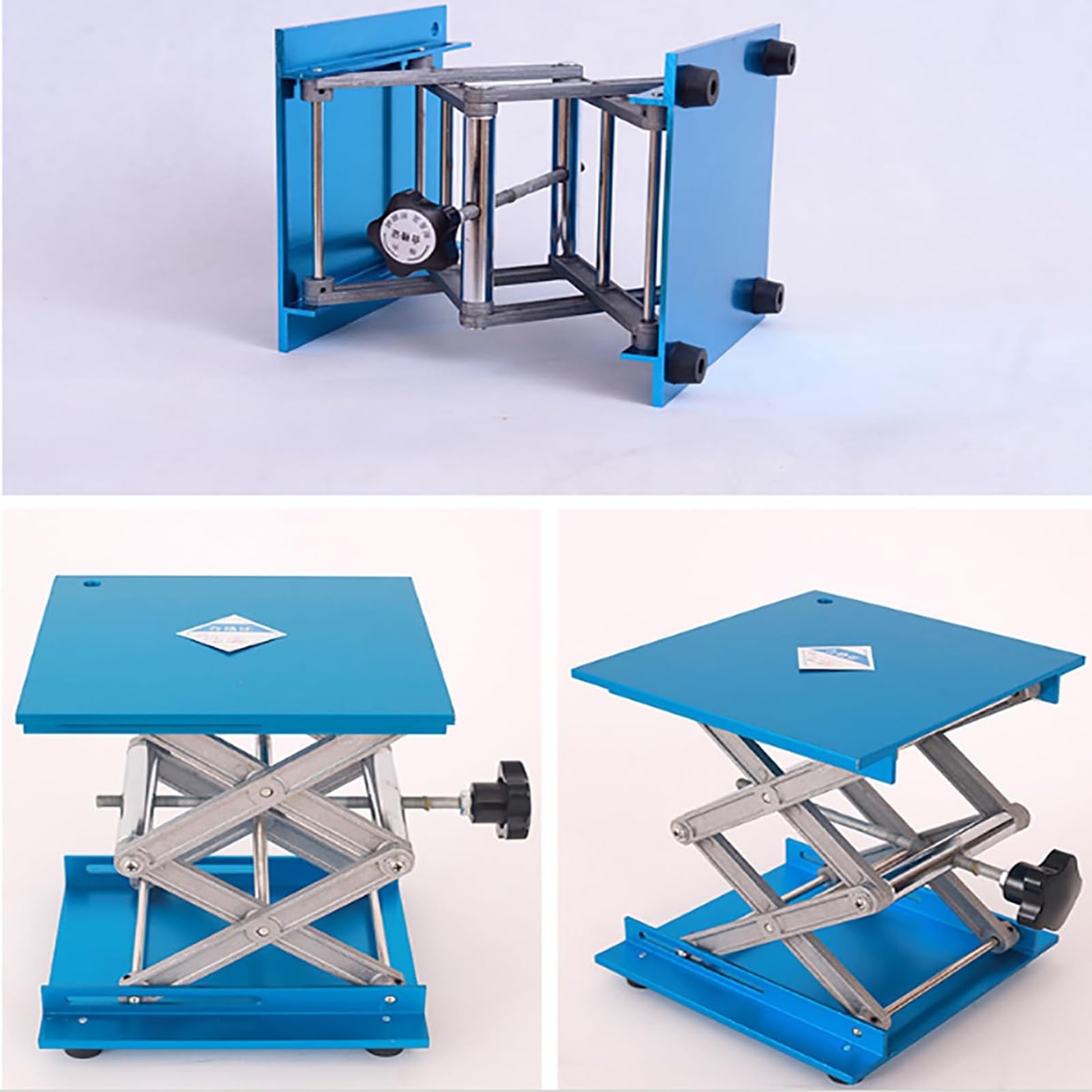 Labor Schere Jack Lift Tisch - Manuelles Einstellbare Höhe 80-325mm, Aluminium Laborhebebühne für Physik und Chemielabore