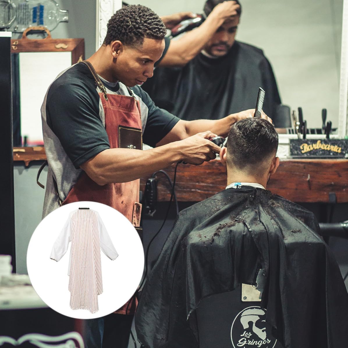 Hair Cutting Cape with Sleeves Polyester Pongee Full Coverage for Salon | Lightweight, Breathable, Easy to Clean, for Dyeing and Shampooing Random Color