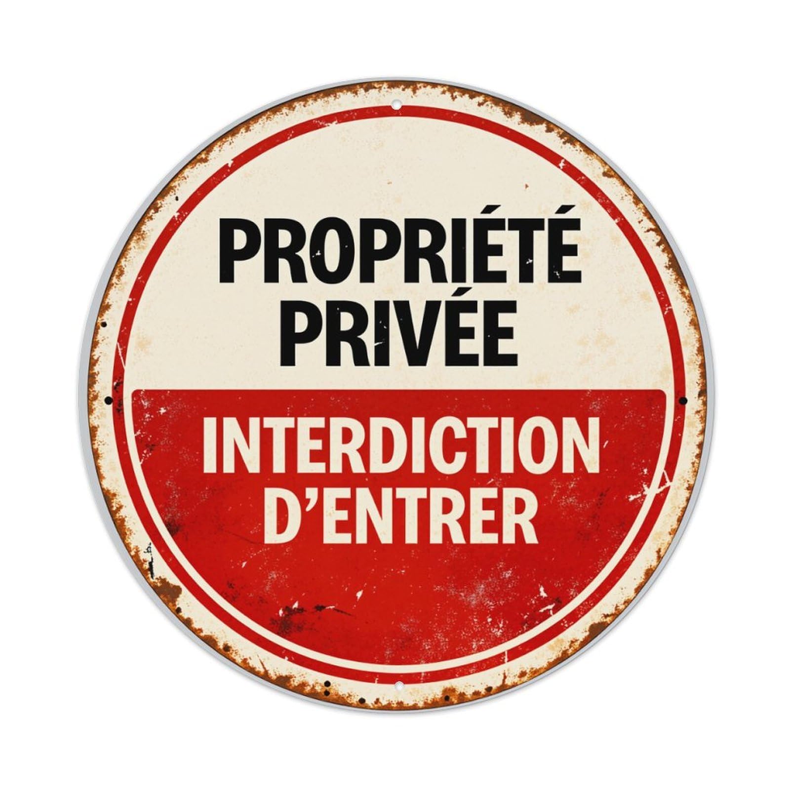 Wmlzdnwr Vintage Private Property No Trespassing Round Tin Sign,Retro Wall Art,Metal Poster For Home, Bar, Garage, Cafe, Rustic Indoor & Outdoor Decor, 8X8 Inches