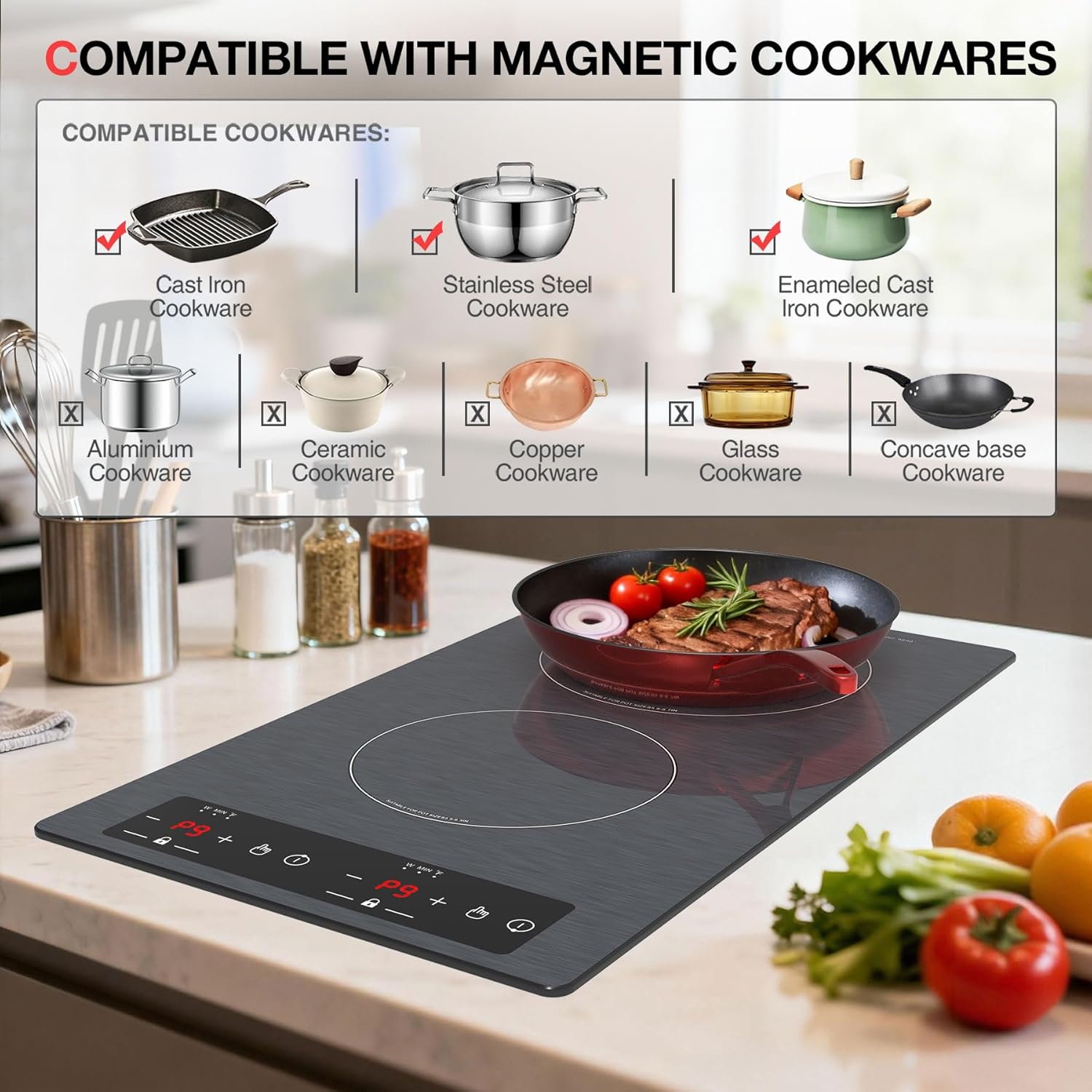 GTKZW Double Induction Cooktop built-in dimensions