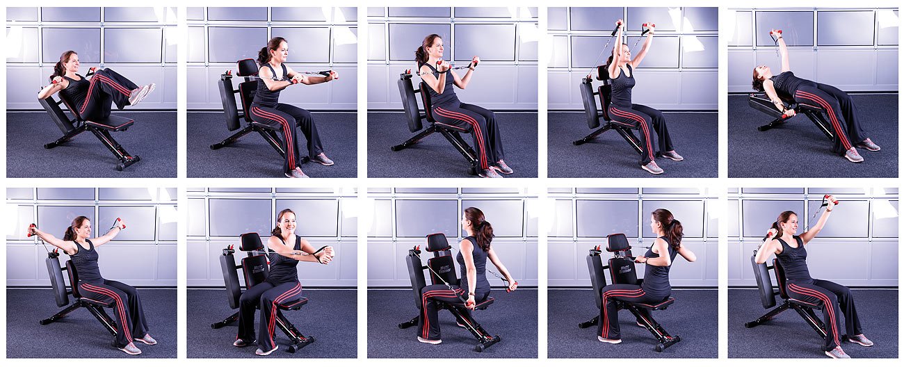 PEARL Sports Multi Trainer: 40in1 Ganzkörper Krafttrainer HT-640 mit 40 Übungen (Ganzkörper Trainer, Multifunktionstrainer 40 in 1, Bank)