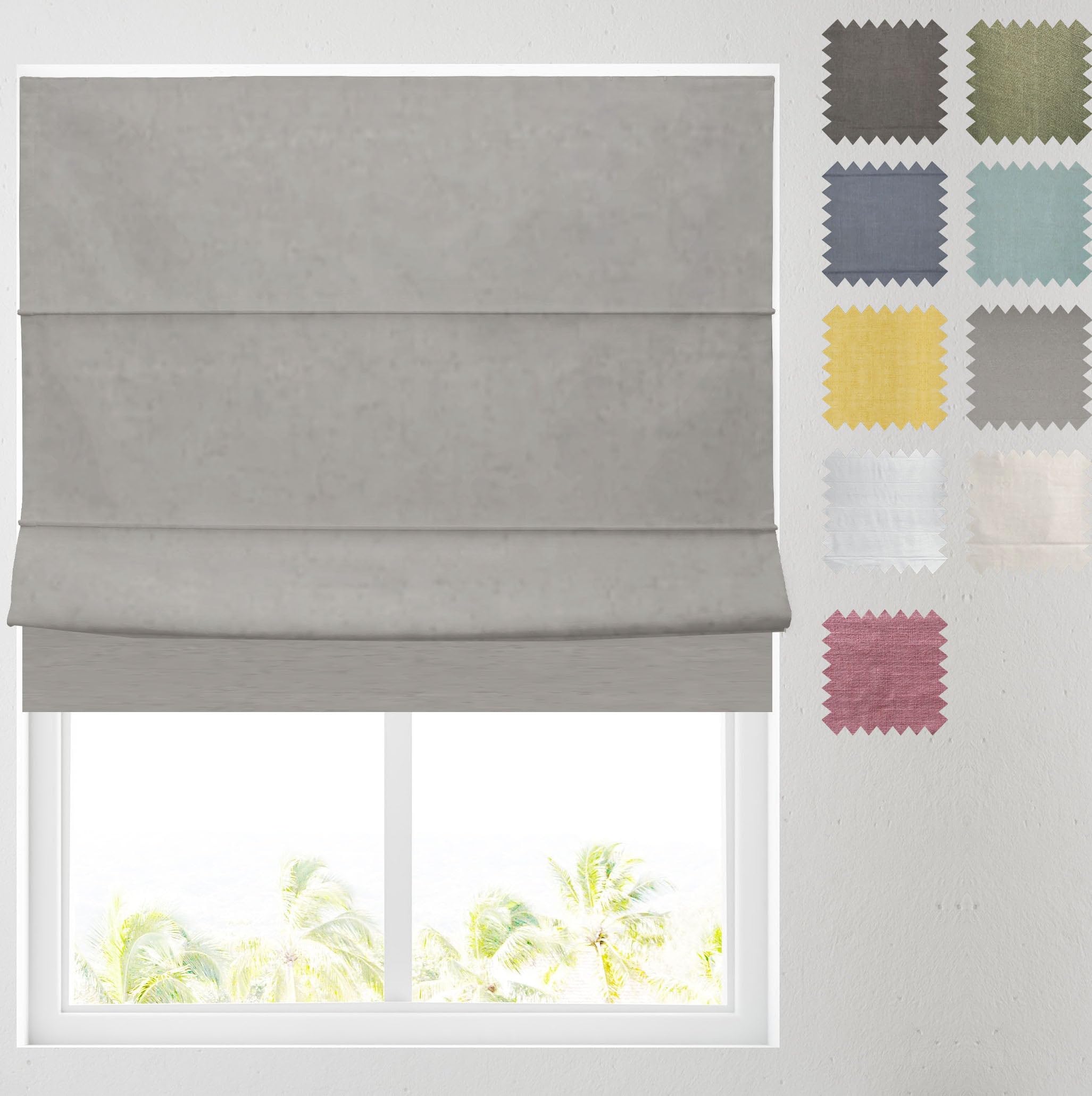 Barnes Blinds And Interiors Grey Barnes Blinds - Linen Look Blackout Lined Roman Blind - Choice Of Standard Or Deluxe Headrail - Choice Of Deluxe Or Standard Headrail - Durable Fittings Easy Fit ( 4Ft (122Cm))