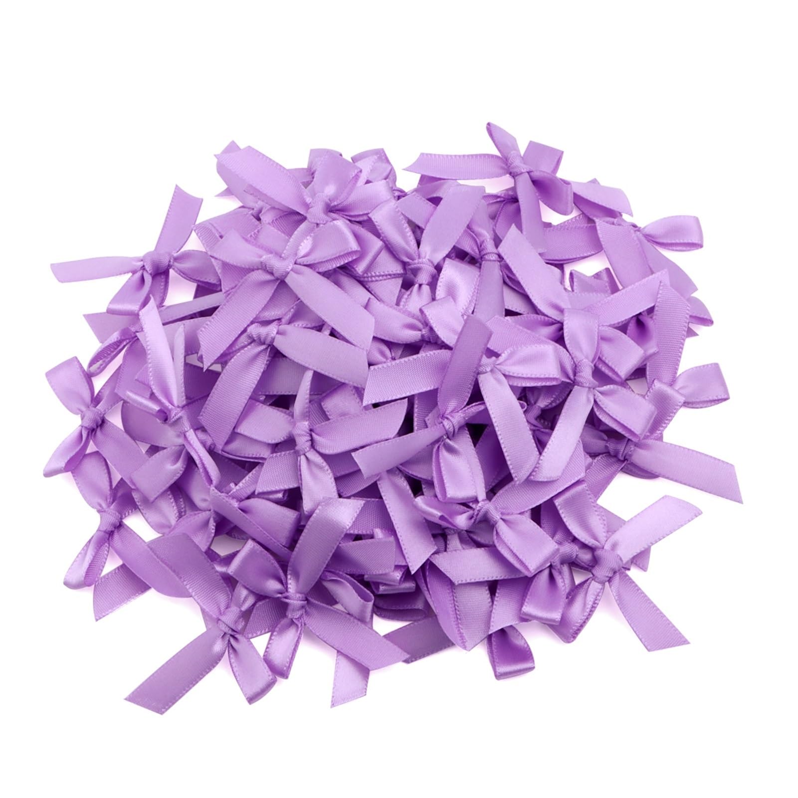 UJEDFHV Mini Bow 50Pcs Satin Ribbon Bows Decoration Small Bowknot Wedding Bowknots For Craft DIY Supplies for DIY Crafts(Purple)