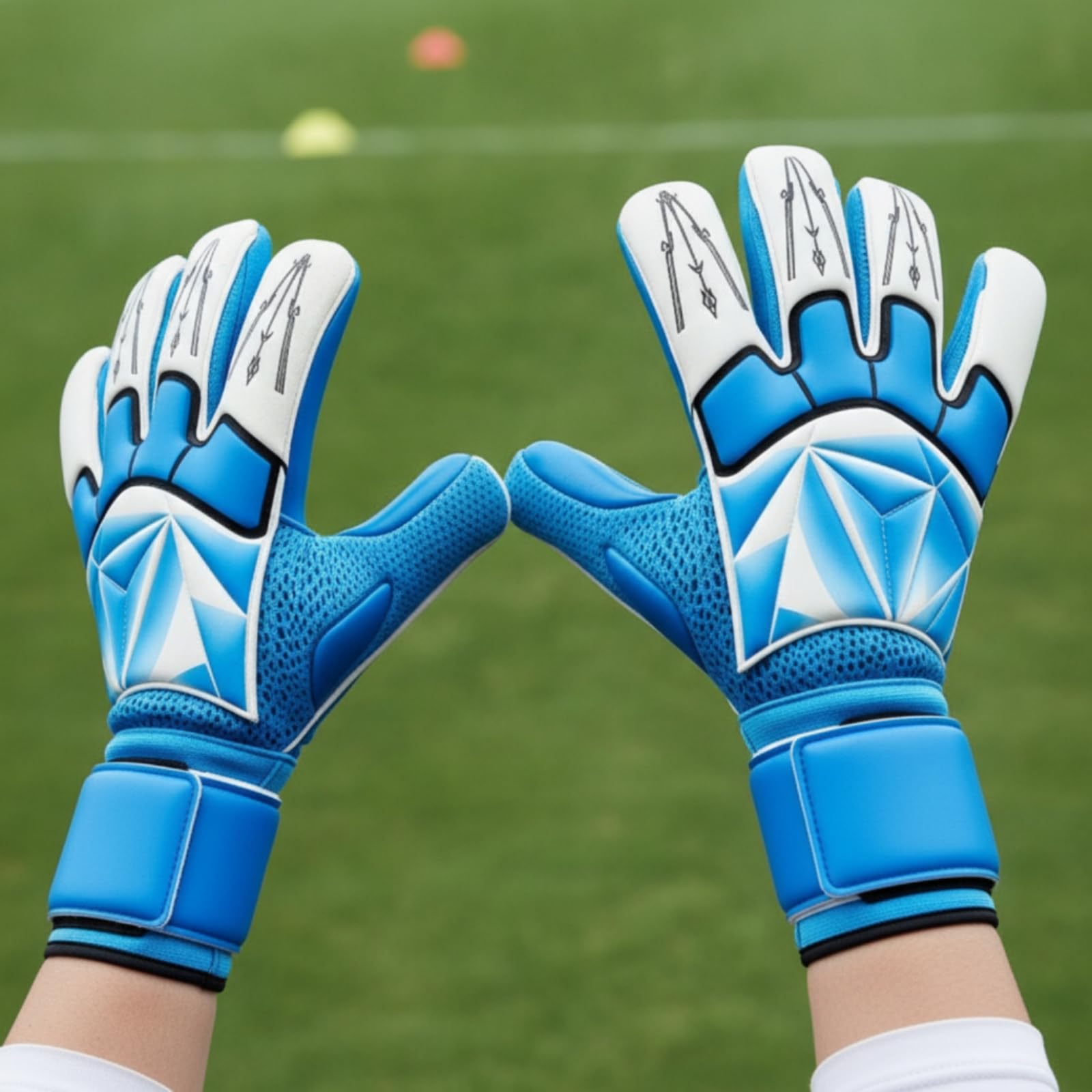 Baoblaze Guantes de Guantes de Arco Guantes de Fútbol Guantes de Portería Guantes Deportivos con Ajuste Ceñido de Cinco Dedos y Agarre Seguro Palma