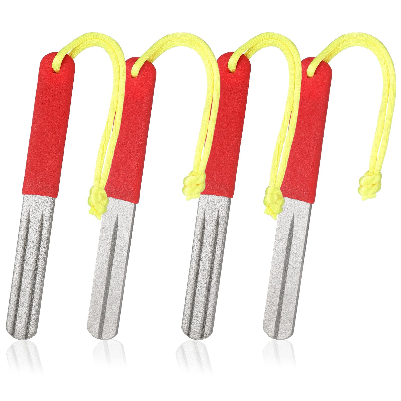 Aiguiseur à crochet Skylety en diamant double face grain fin et moyen pour la pêche - Lot de 4