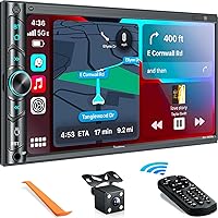 Vista 1 de [Actualización inalámbrica] Estéreo de coche doble DIN con Apple Carplay inalámbrico, Android Auto - Pantalla táctil HD de 7 pulgadas, Bluetooth