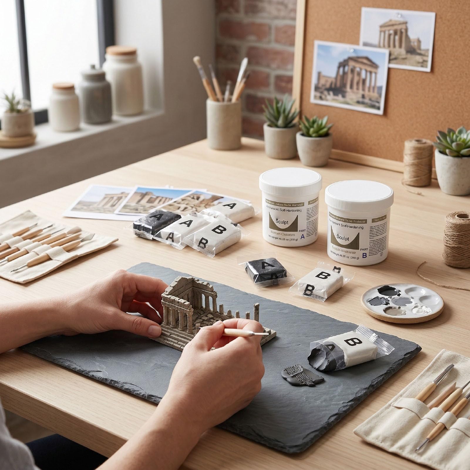 Semme Argilla Epossidica per Scultura, Stucco Modellabile Autoindurente 700 G Impermeabile con lavorabilità di 1-3 Ore, for Riparazione Riempimento Sculture