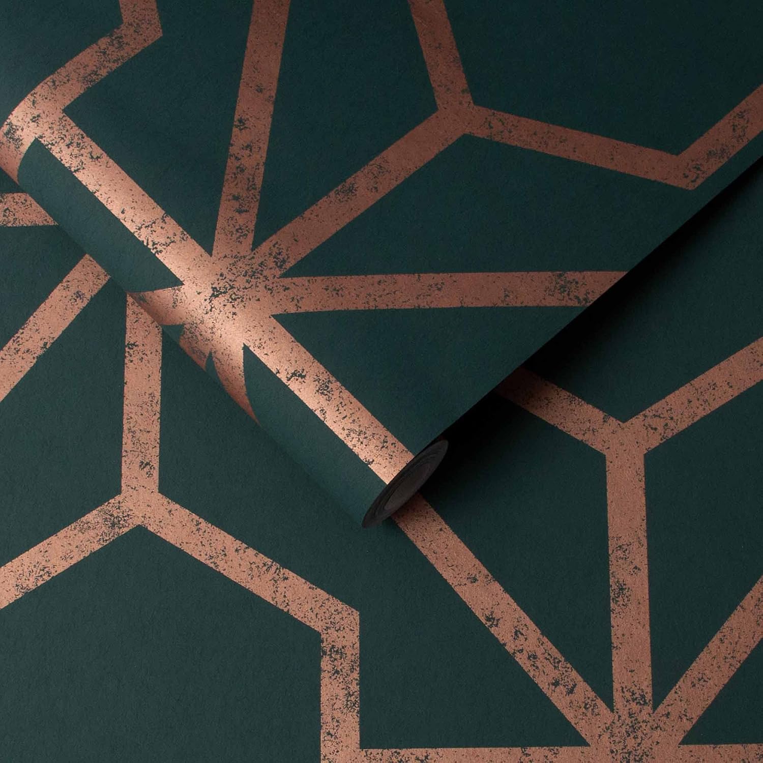 Graham & Brown Rinku Geometric Paste The Wall Wallpaper (Black/Gold)